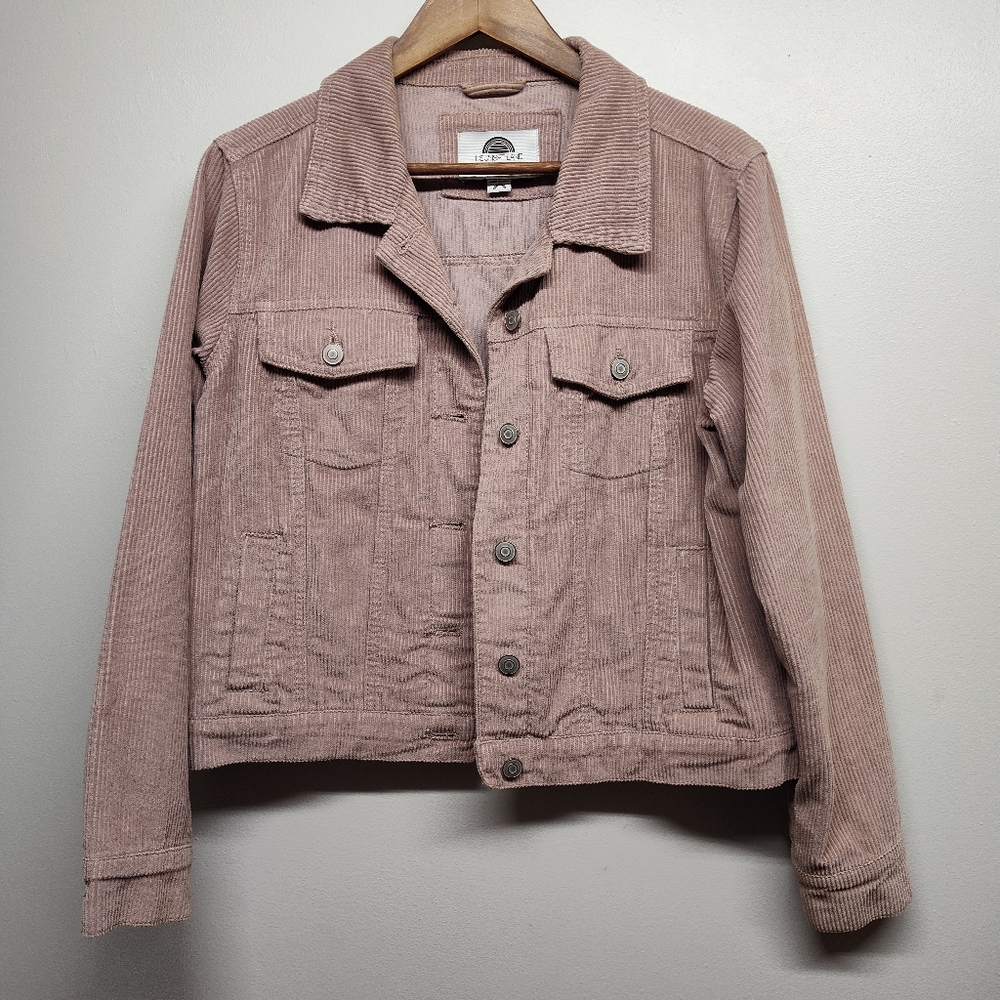 1 Sunset Lane Corduroy Jacket Women Size S Pink Retro Hippie Y2K Fall Casual